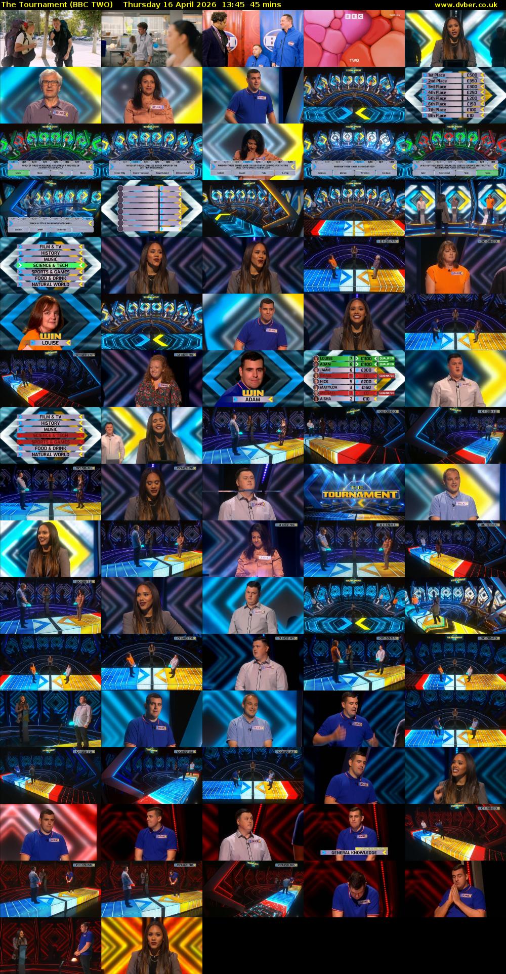 The Tournament (BBC TWO) Thursday 16 April 2026 13:45 - 14:30