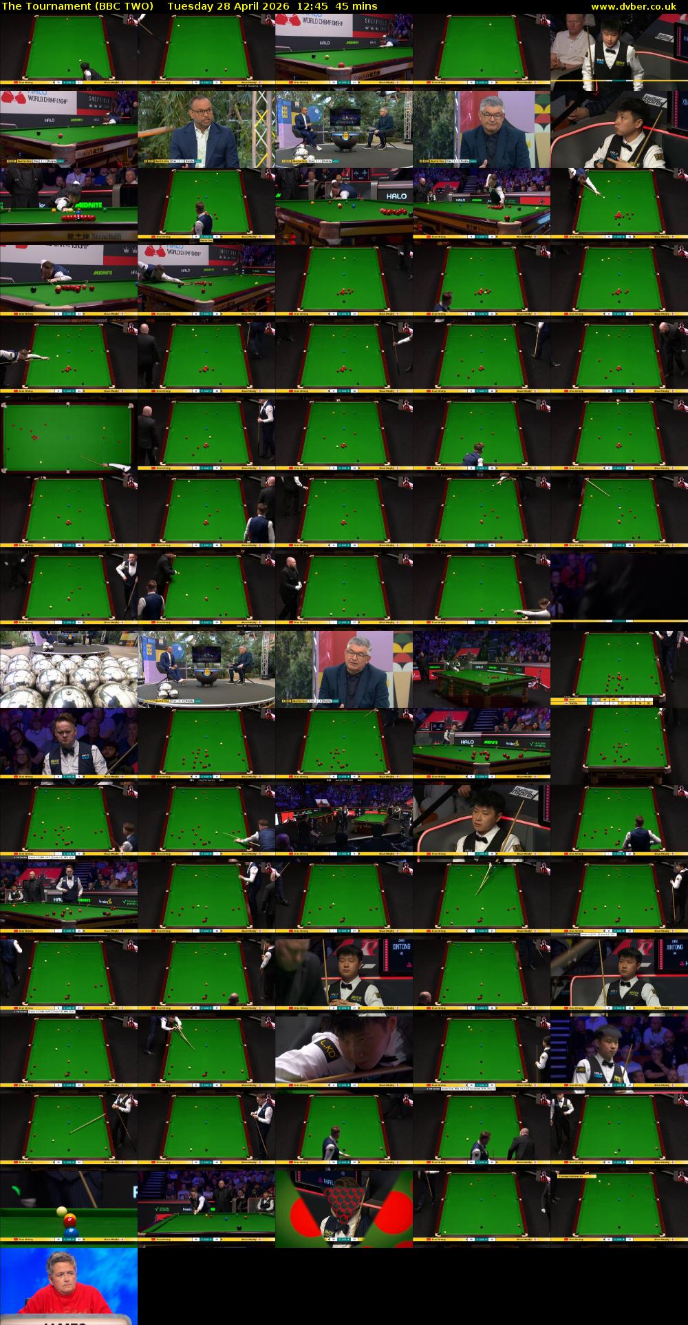The Tournament (BBC TWO) Tuesday 28 April 2026 12:45 - 13:30
