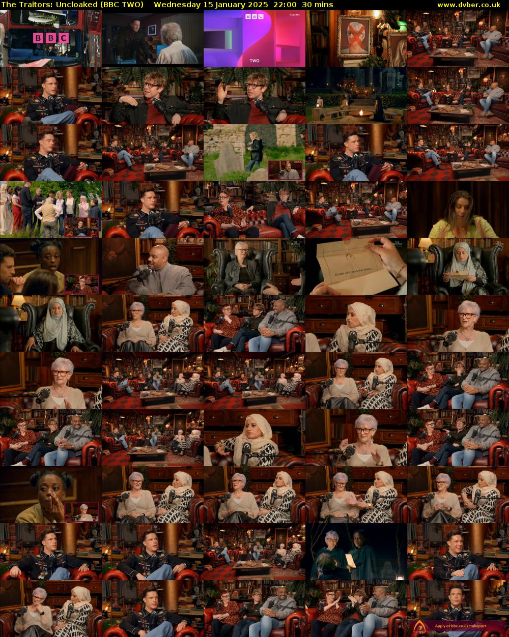 The Traitors: Uncloaked (BBC TWO) Wednesday 15 January 2025 22:00 - 22:30