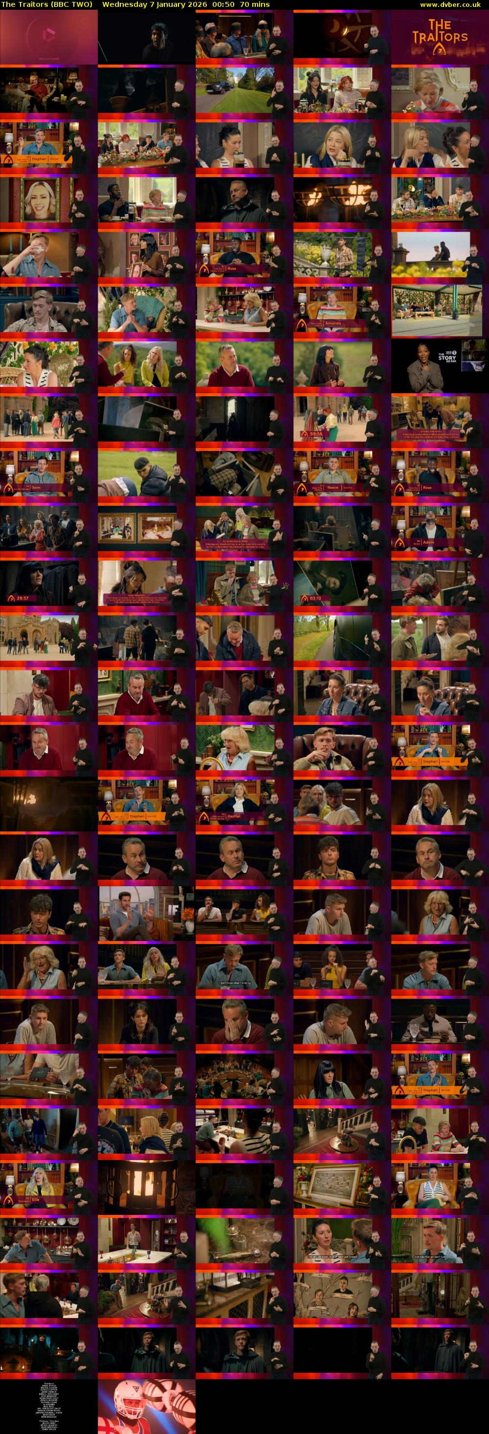 The Traitors (BBC TWO) Wednesday 7 January 2026 00:50 - 02:00