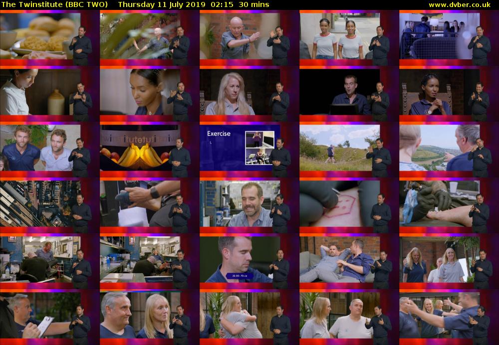 The Twinstitute (BBC TWO) Thursday 11 July 2019 02:15 - 02:45