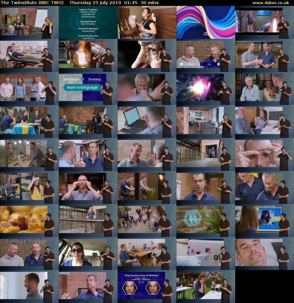 The Twinstitute (BBC TWO) Thursday 25 July 2019 01:45 - 02:15
