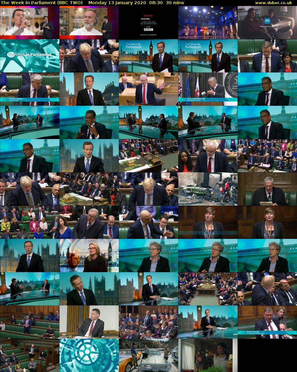 The Week in Parliament (BBC TWO) Monday 13 January 2020 08:30 - 09:00