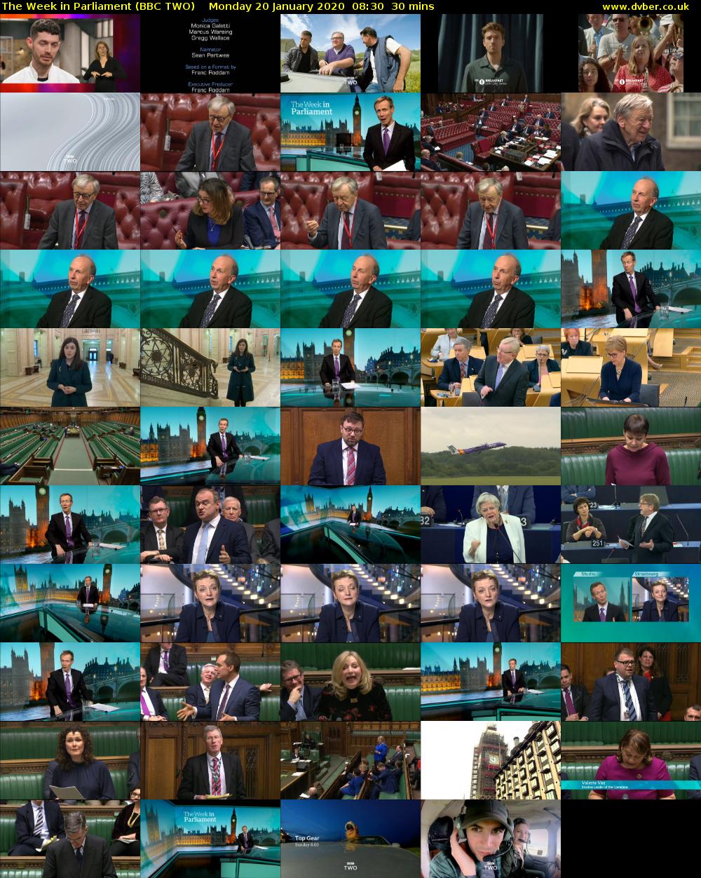 The Week in Parliament (BBC TWO) Monday 20 January 2020 08:30 - 09:00