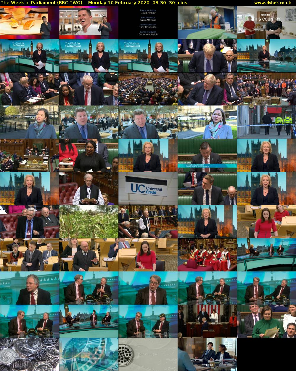 The Week in Parliament (BBC TWO) Monday 10 February 2020 08:30 - 09:00