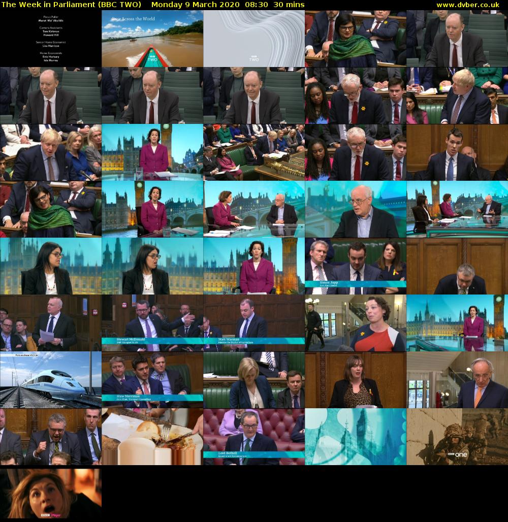 The Week in Parliament (BBC TWO) Monday 9 March 2020 08:30 - 09:00