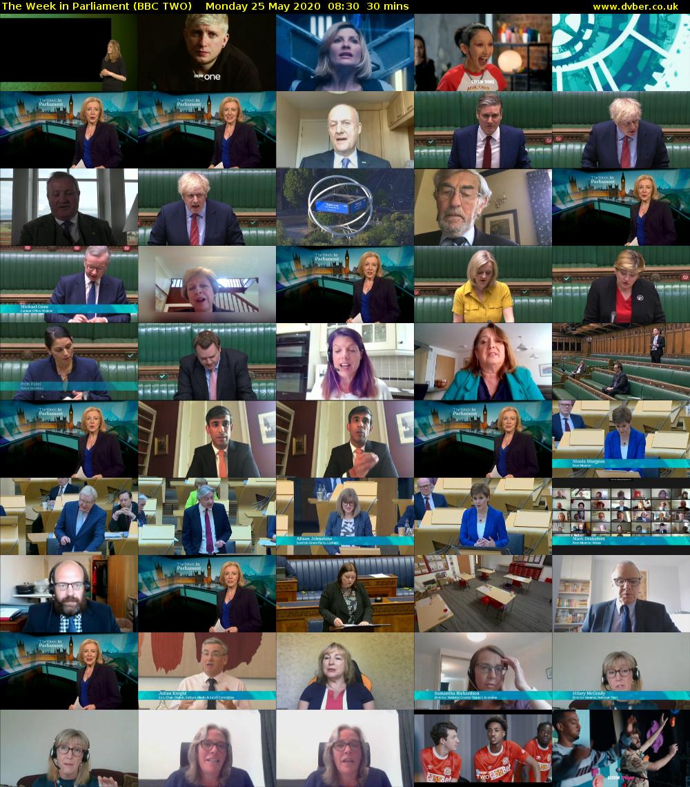 The Week in Parliament (BBC TWO) Monday 25 May 2020 08:30 - 09:00