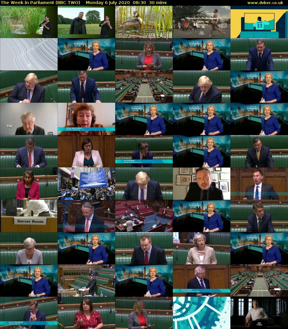 The Week in Parliament (BBC TWO) Monday 6 July 2020 08:30 - 09:00