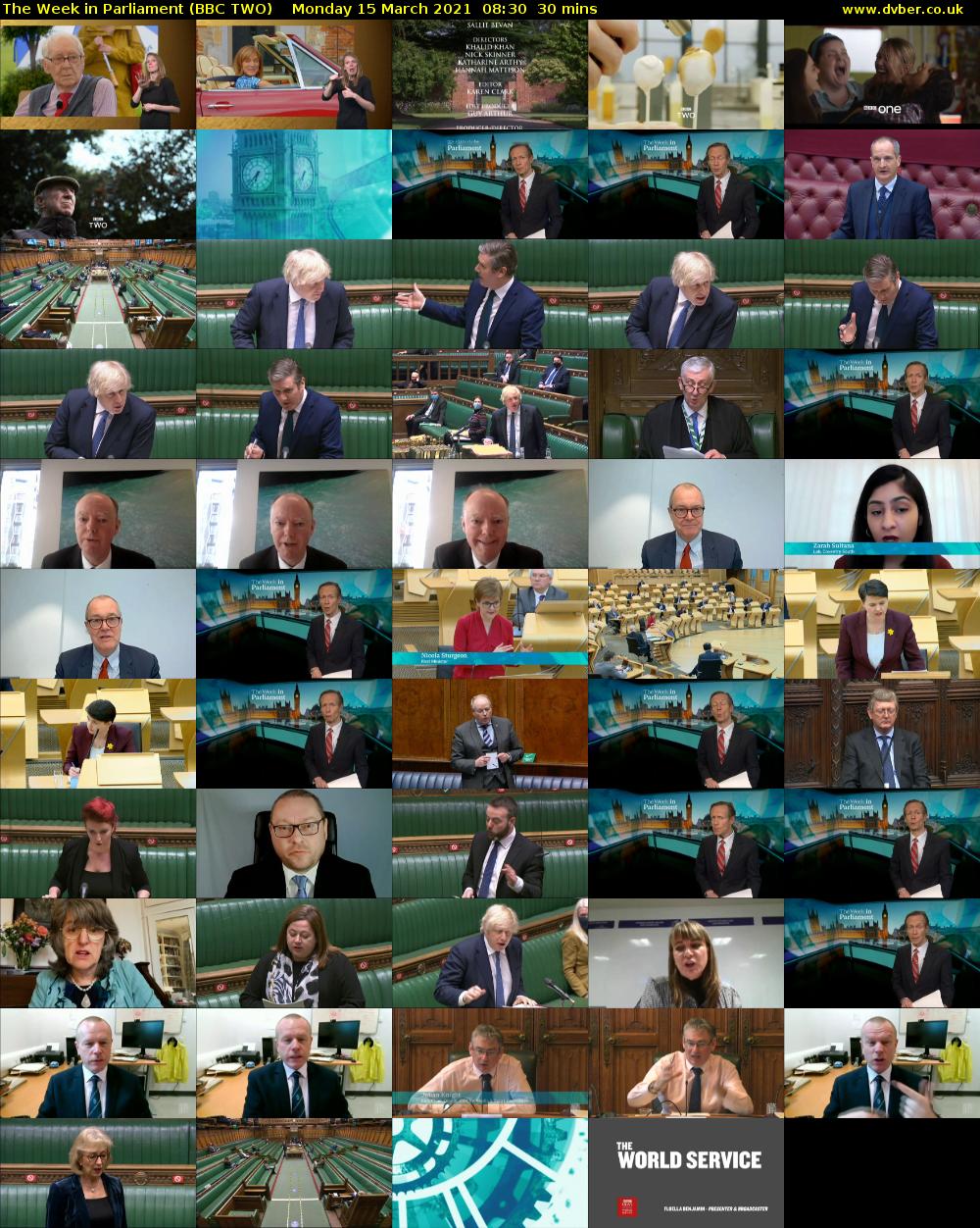 The Week in Parliament (BBC TWO) Monday 15 March 2021 08:30 - 09:00