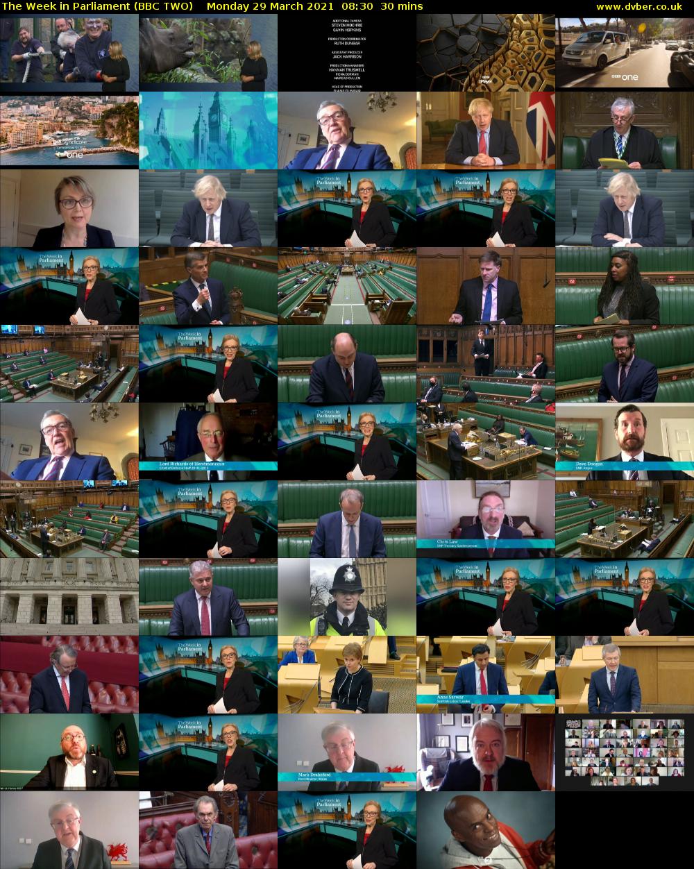 The Week in Parliament (BBC TWO) Monday 29 March 2021 08:30 - 09:00