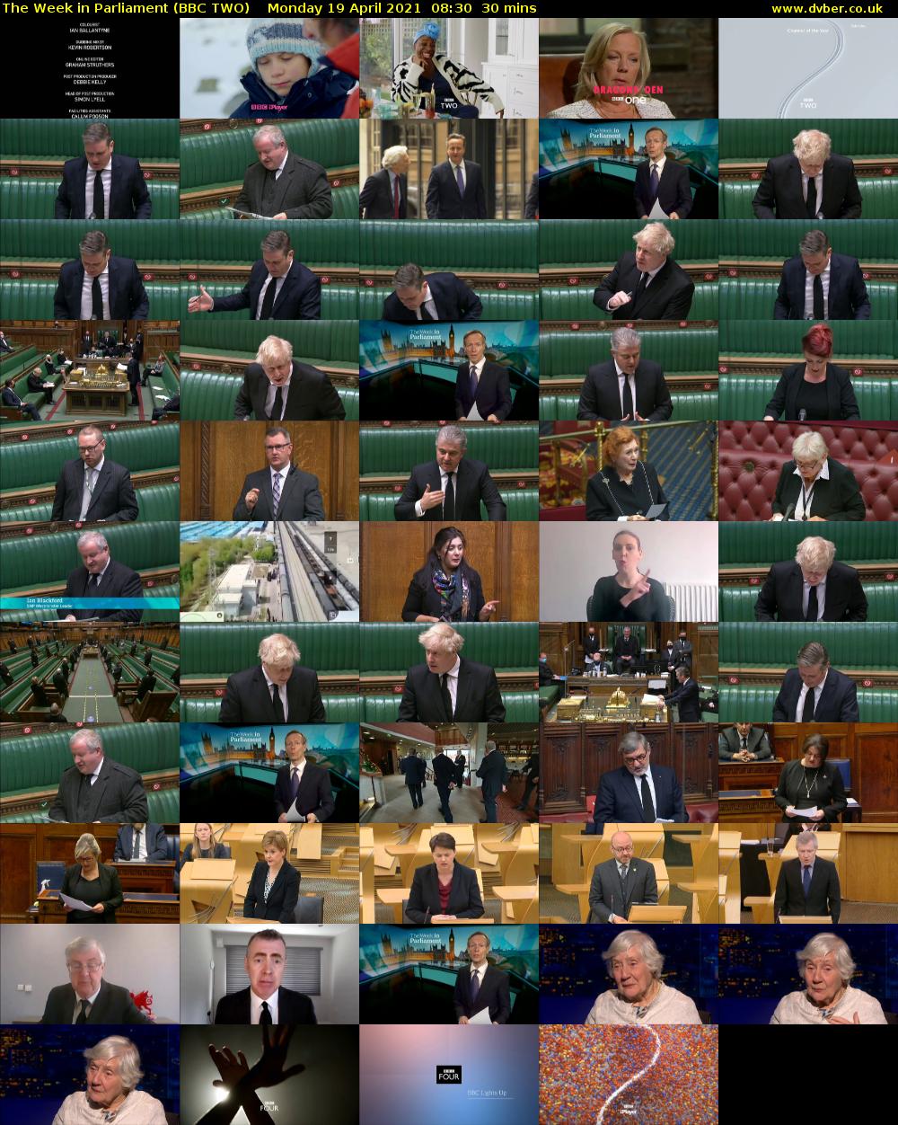 The Week in Parliament (BBC TWO) Monday 19 April 2021 08:30 - 09:00