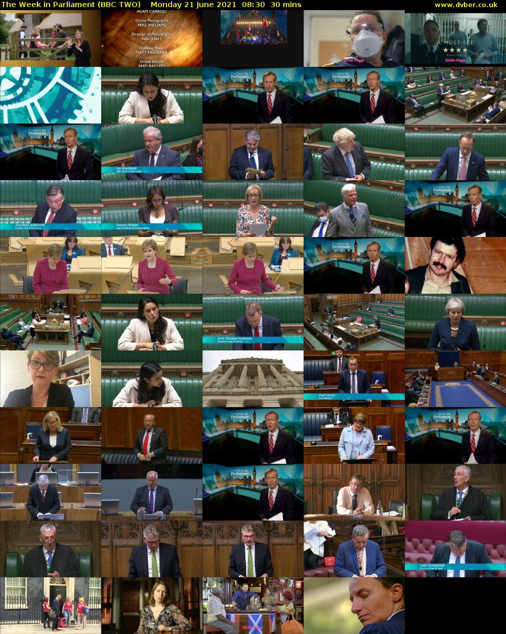 The Week in Parliament (BBC TWO) Monday 21 June 2021 08:30 - 09:00