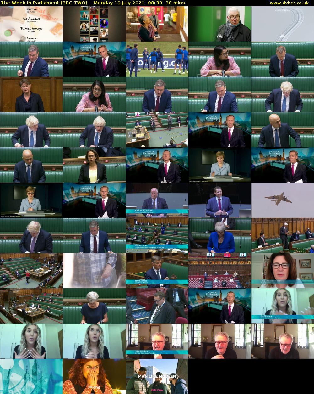 The Week in Parliament (BBC TWO) Monday 19 July 2021 08:30 - 09:00