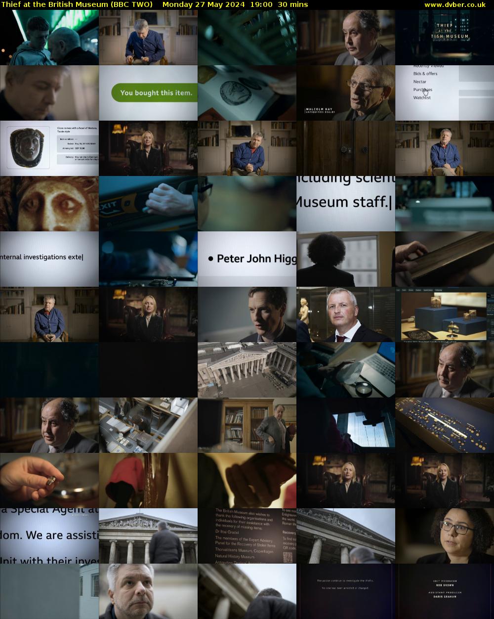 Thief at the British Museum (BBC TWO) Monday 27 May 2024 19:00 - 19:30