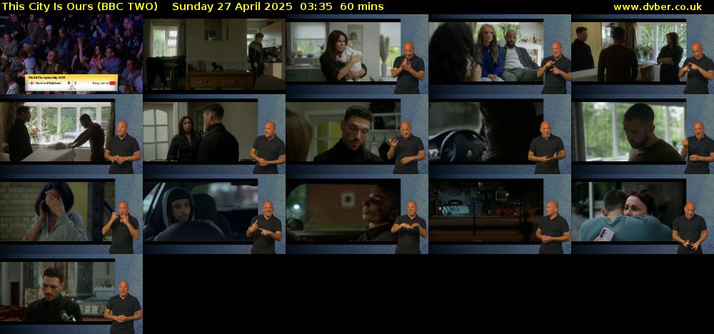 This City Is Ours (BBC TWO) Sunday 27 April 2025 03:35 - 04:35
