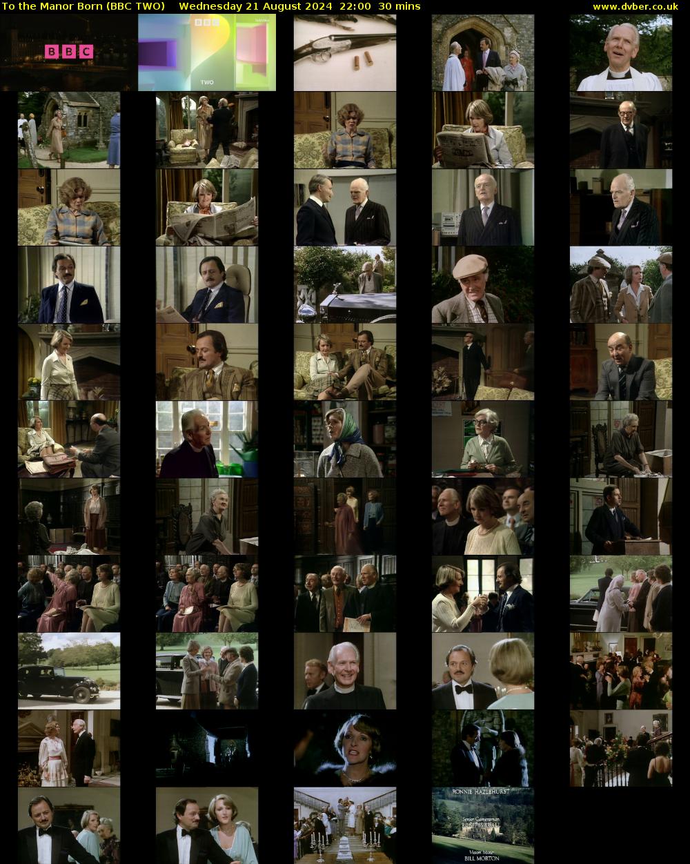 To the Manor Born (BBC TWO) Wednesday 21 August 2024 22:00 - 22:30