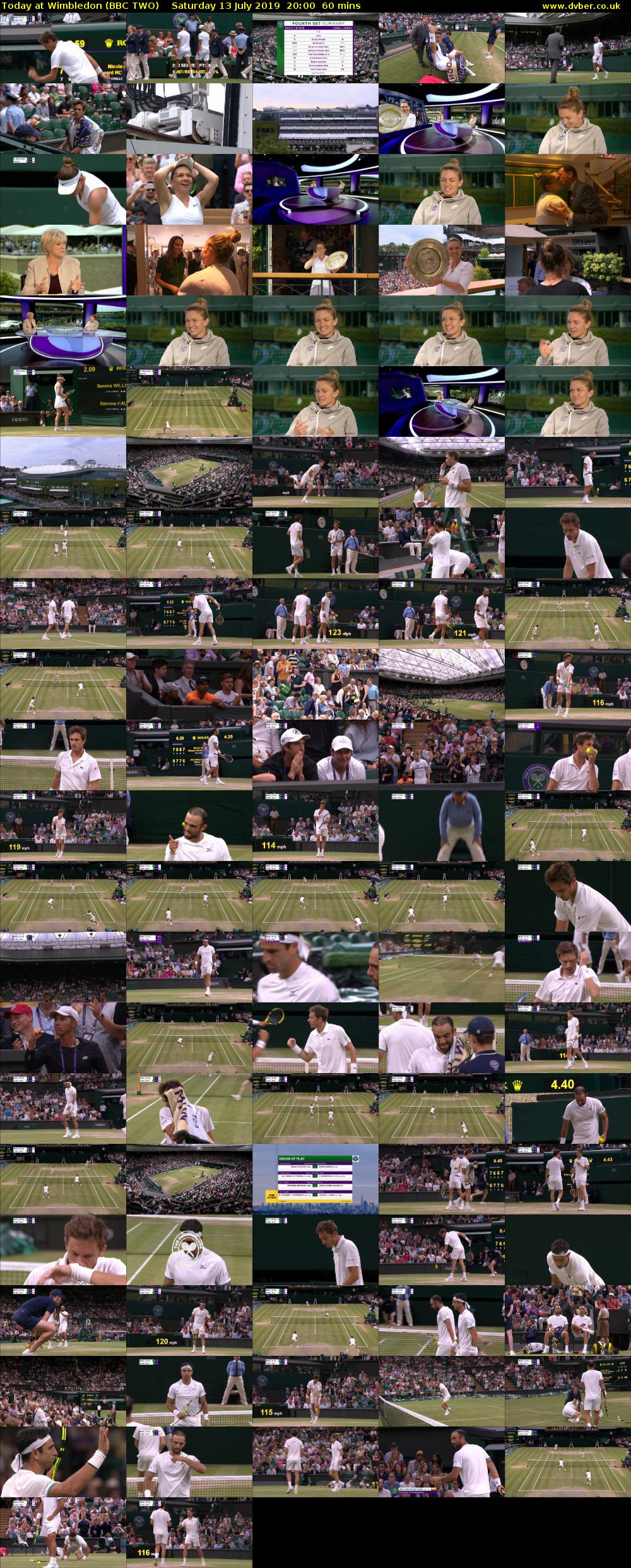 Today at Wimbledon (BBC TWO) Saturday 13 July 2019 20:00 - 21:00