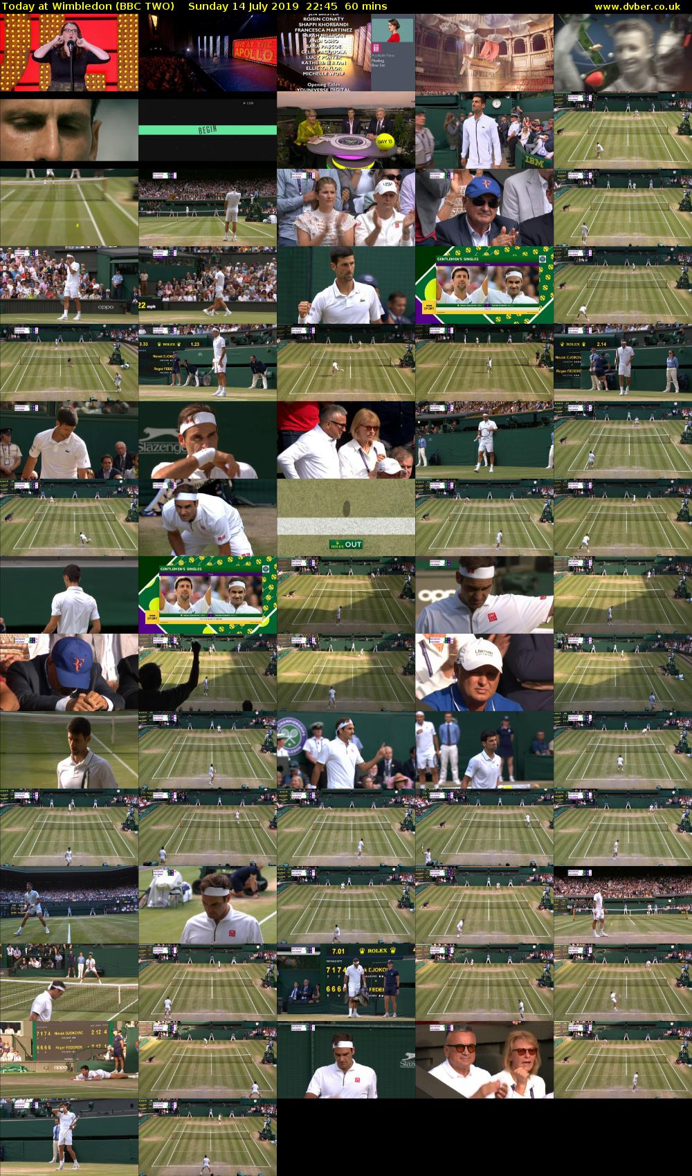 Today at Wimbledon (BBC TWO) Sunday 14 July 2019 22:45 - 23:45