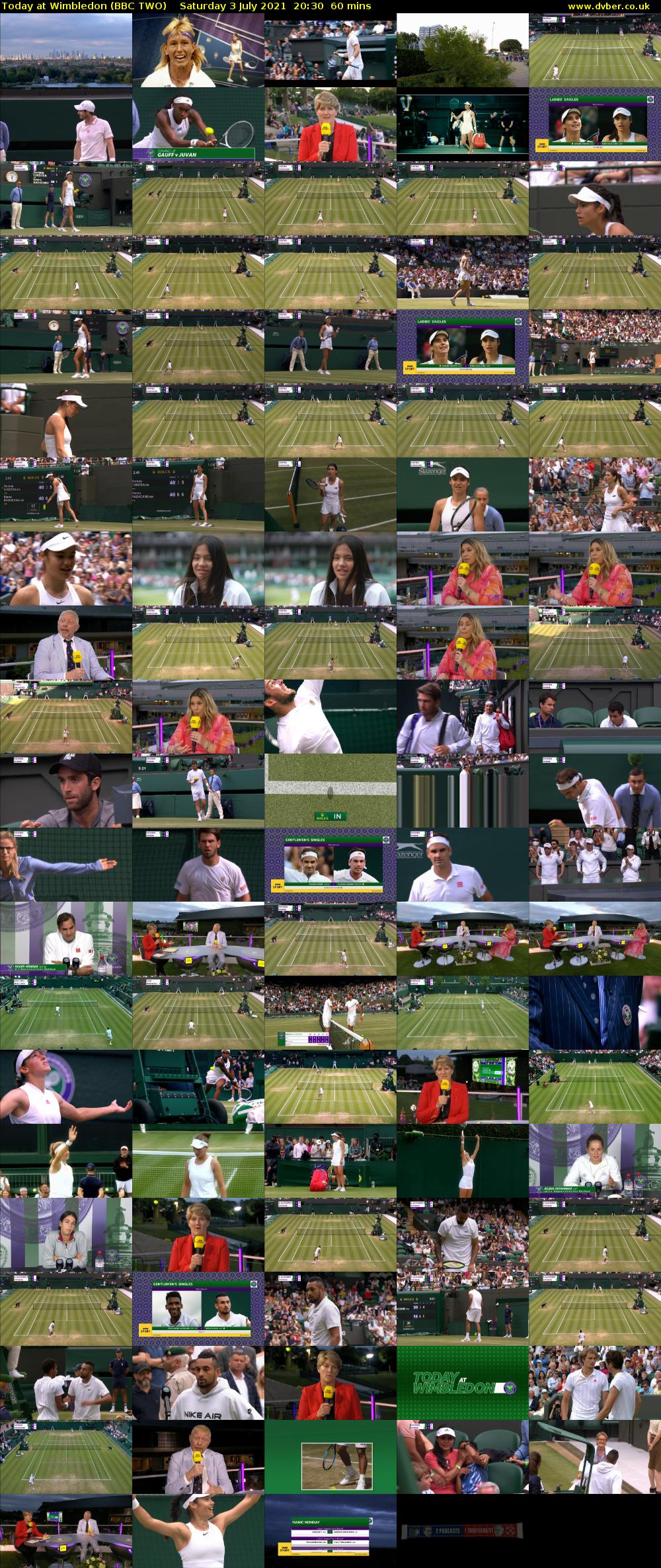 Today at Wimbledon (BBC TWO) Saturday 3 July 2021 20:30 - 21:30