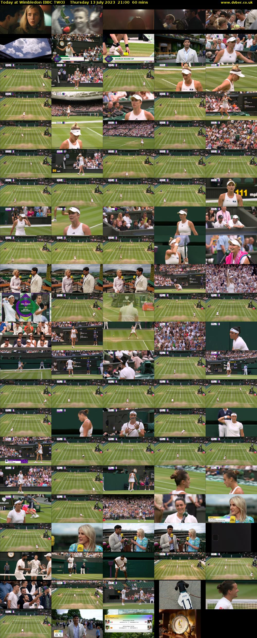 Today at Wimbledon (BBC TWO) Thursday 13 July 2023 21:00 - 22:00