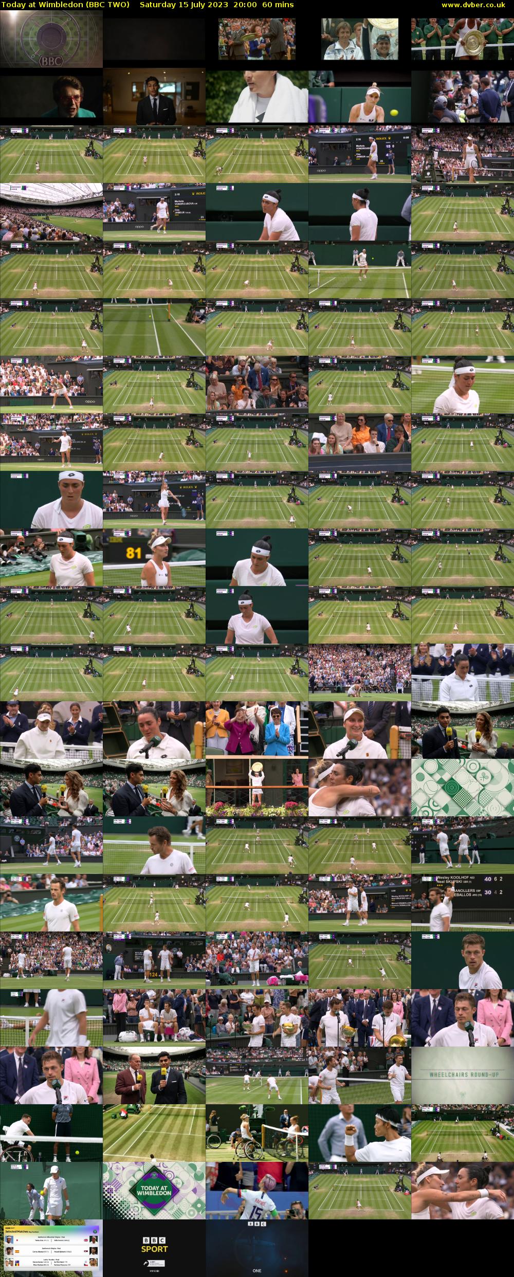 Today at Wimbledon (BBC TWO) Saturday 15 July 2023 20:00 - 21:00