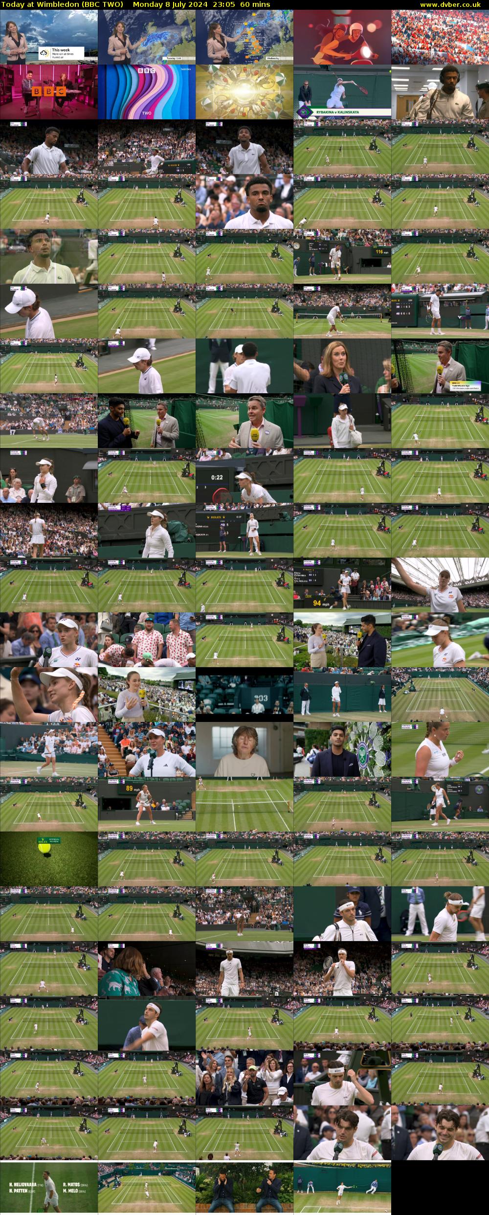 Today at Wimbledon (BBC TWO) Monday 8 July 2024 23:05 - 00:05