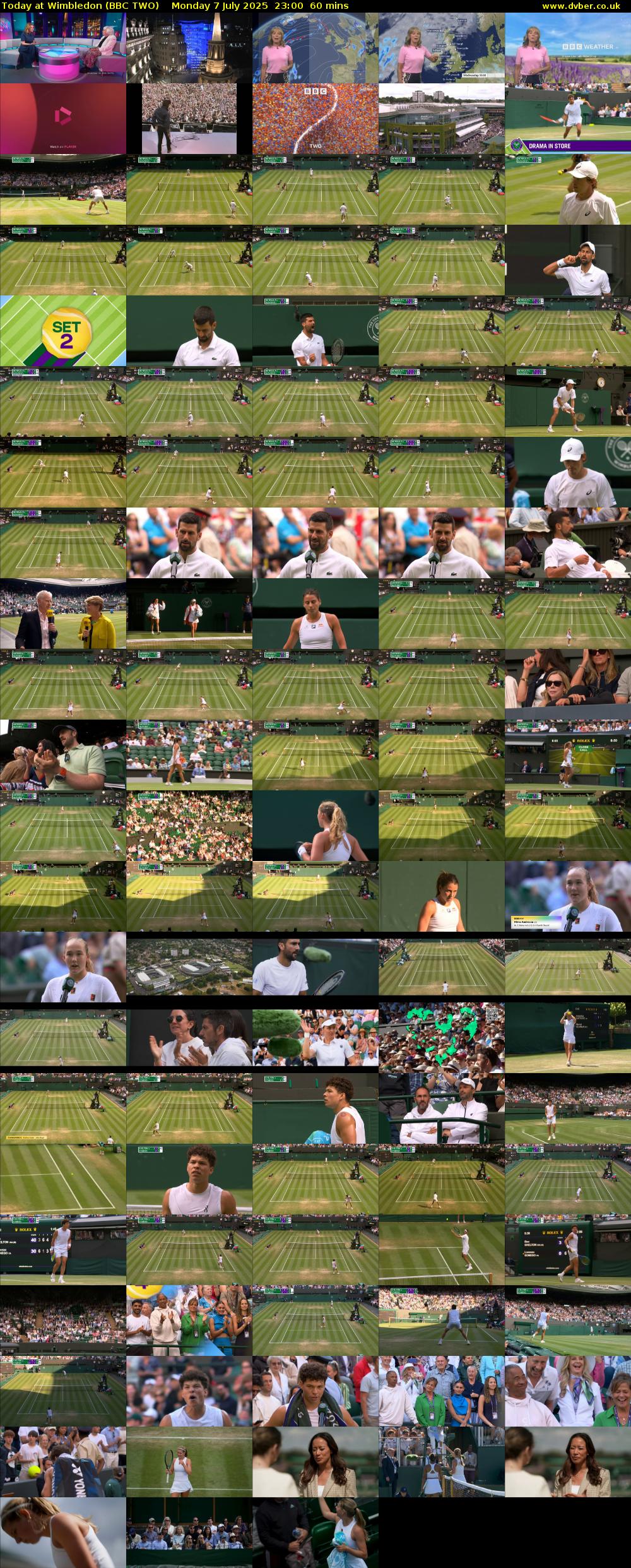 Today at Wimbledon (BBC TWO) Monday 7 July 2025 23:00 - 00:00