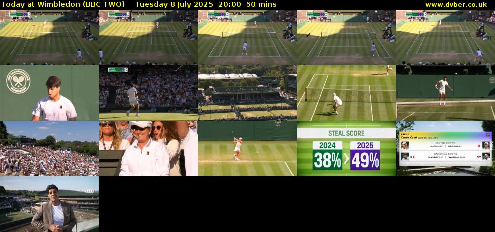 Today at Wimbledon (BBC TWO) Tuesday 8 July 2025 20:00 - 21:00