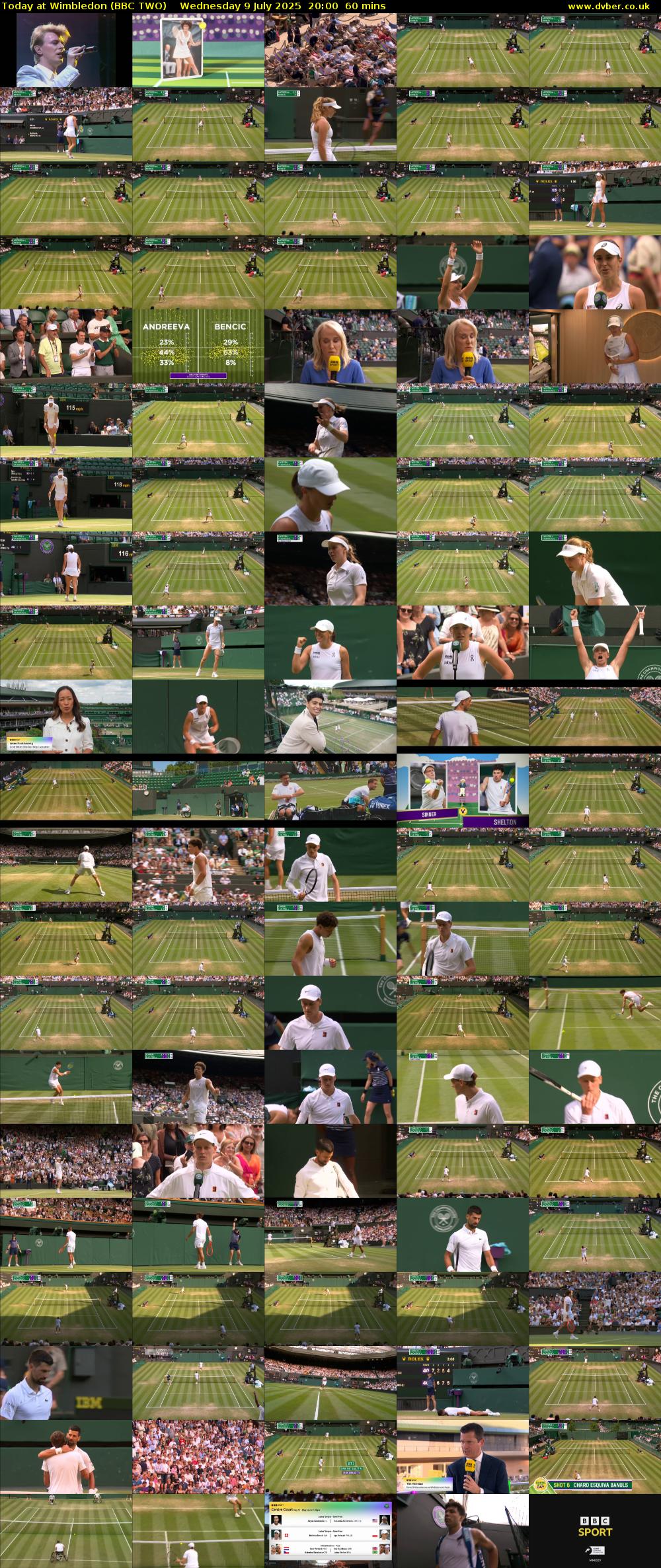 Today at Wimbledon (BBC TWO) Wednesday 9 July 2025 20:00 - 21:00