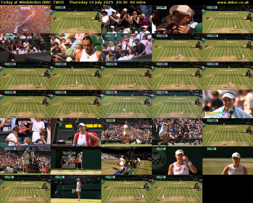 Today at Wimbledon (BBC TWO) Thursday 10 July 2025 20:30 - 21:30