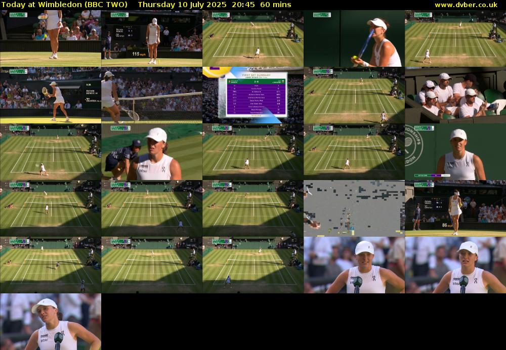 Today at Wimbledon (BBC TWO) Thursday 10 July 2025 20:45 - 21:45