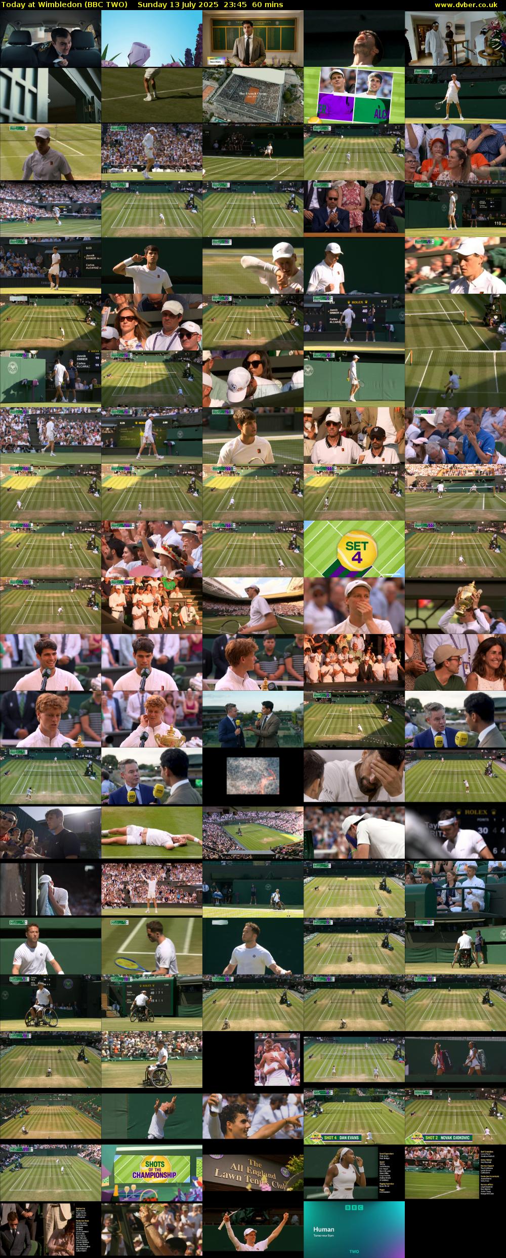 Today at Wimbledon (BBC TWO) Sunday 13 July 2025 23:45 - 00:45