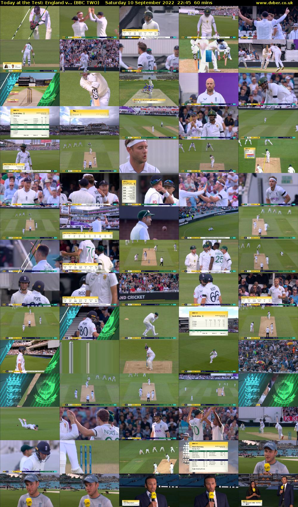 Today at the Test: England v... (BBC TWO) Saturday 10 September 2022 22:45 - 23:45