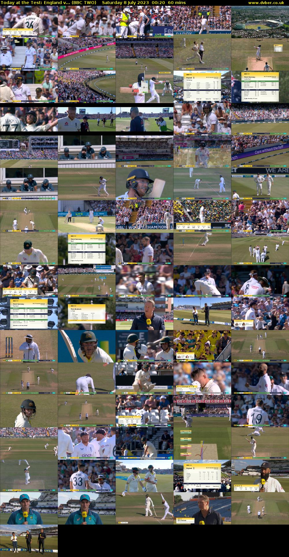 Today at the Test: England v... (BBC TWO) Saturday 8 July 2023 00:20 - 01:20