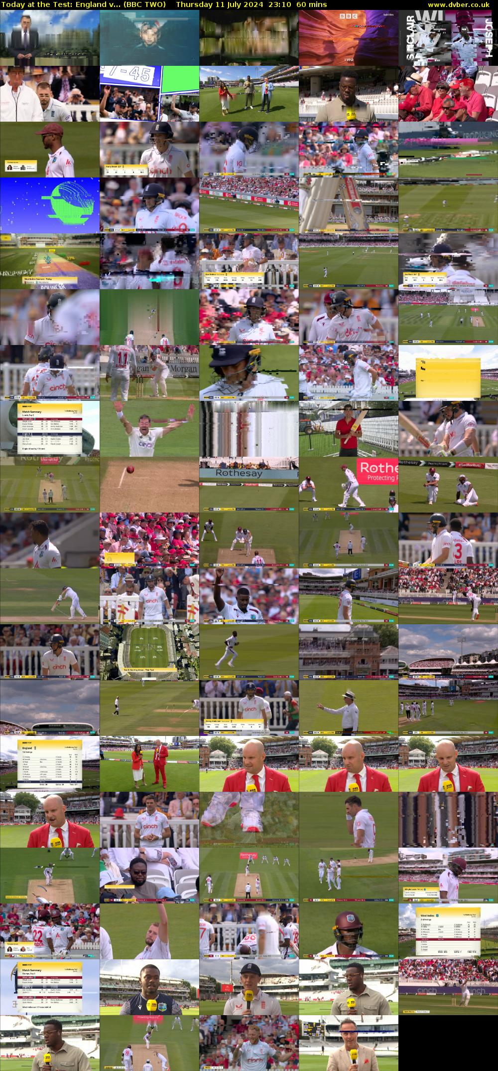Today at the Test: England v... (BBC TWO) Thursday 11 July 2024 23:10 - 00:10