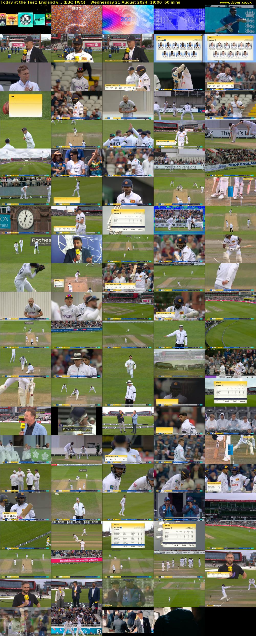 Today at the Test: England v... (BBC TWO) Wednesday 21 August 2024 19:00 - 20:00
