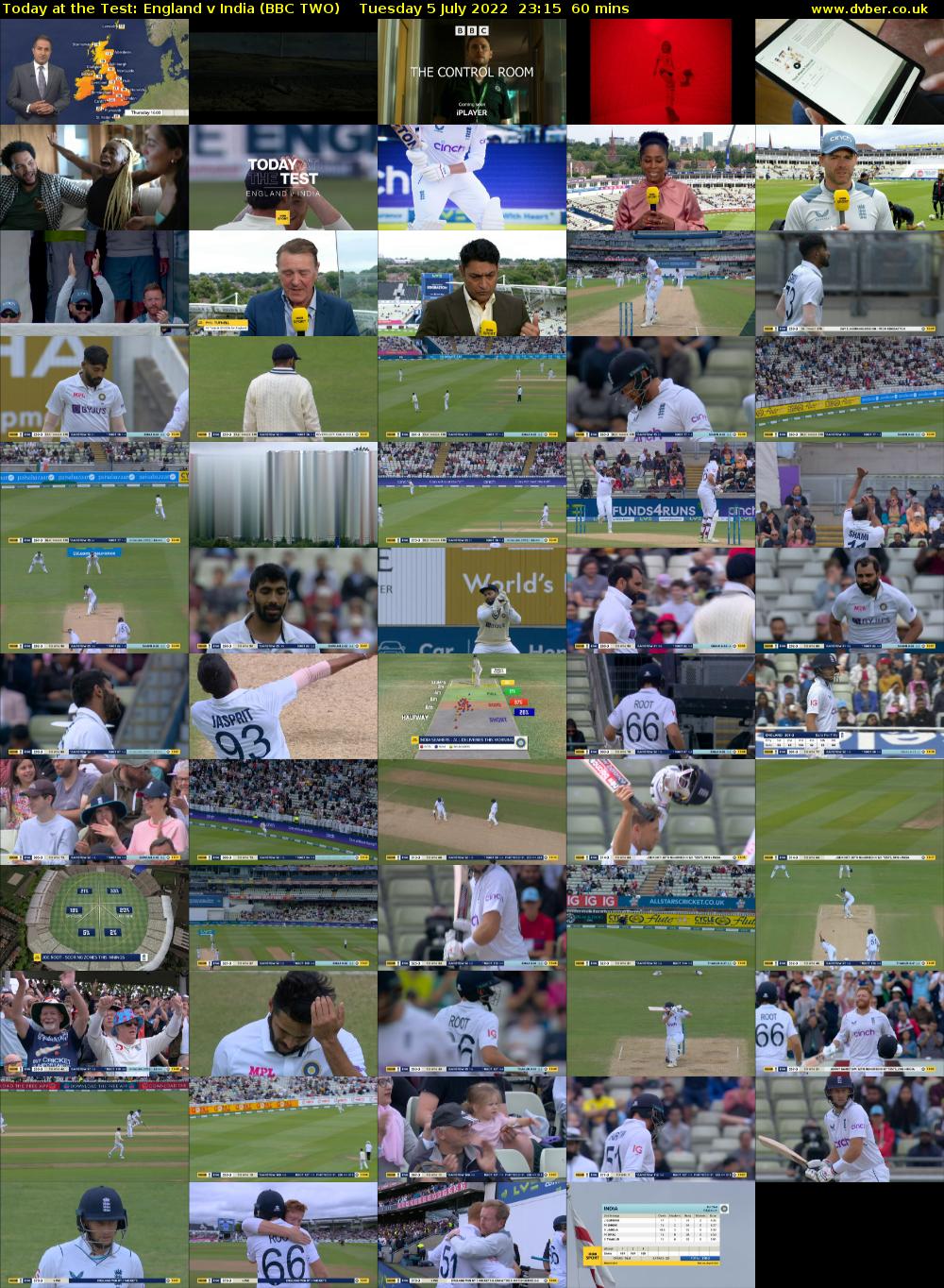 Today at the Test: England v India (BBC TWO) Tuesday 5 July 2022 23:15 - 00:15