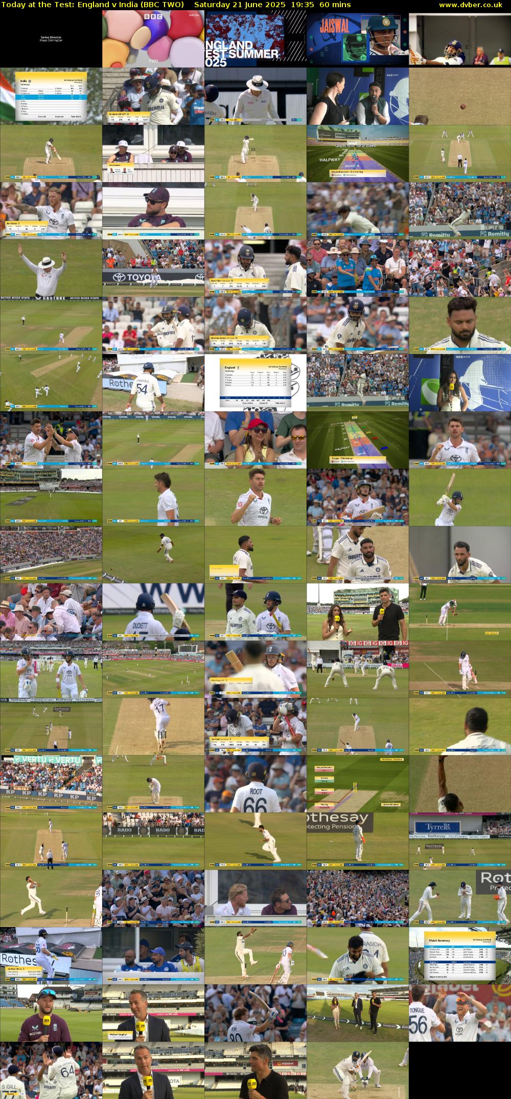 Today at the Test: England v India (BBC TWO) Saturday 21 June 2025 19:35 - 20:35