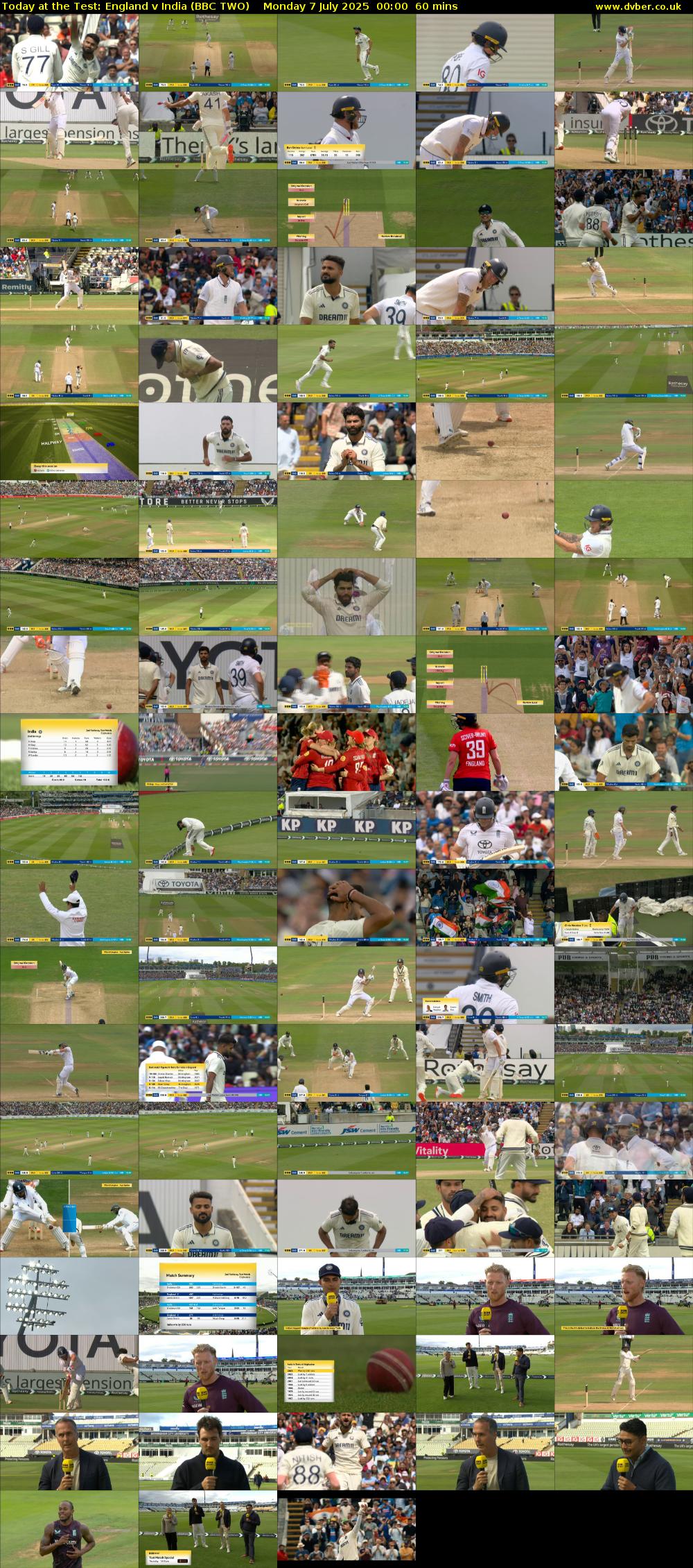 Today at the Test: England v India (BBC TWO) Monday 7 July 2025 00:00 - 01:00