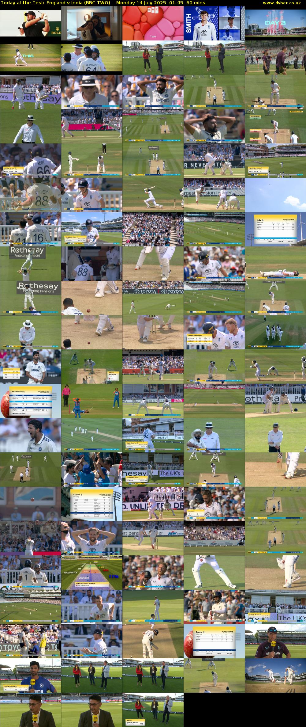 Today at the Test: England v India (BBC TWO) Monday 14 July 2025 01:45 - 02:45