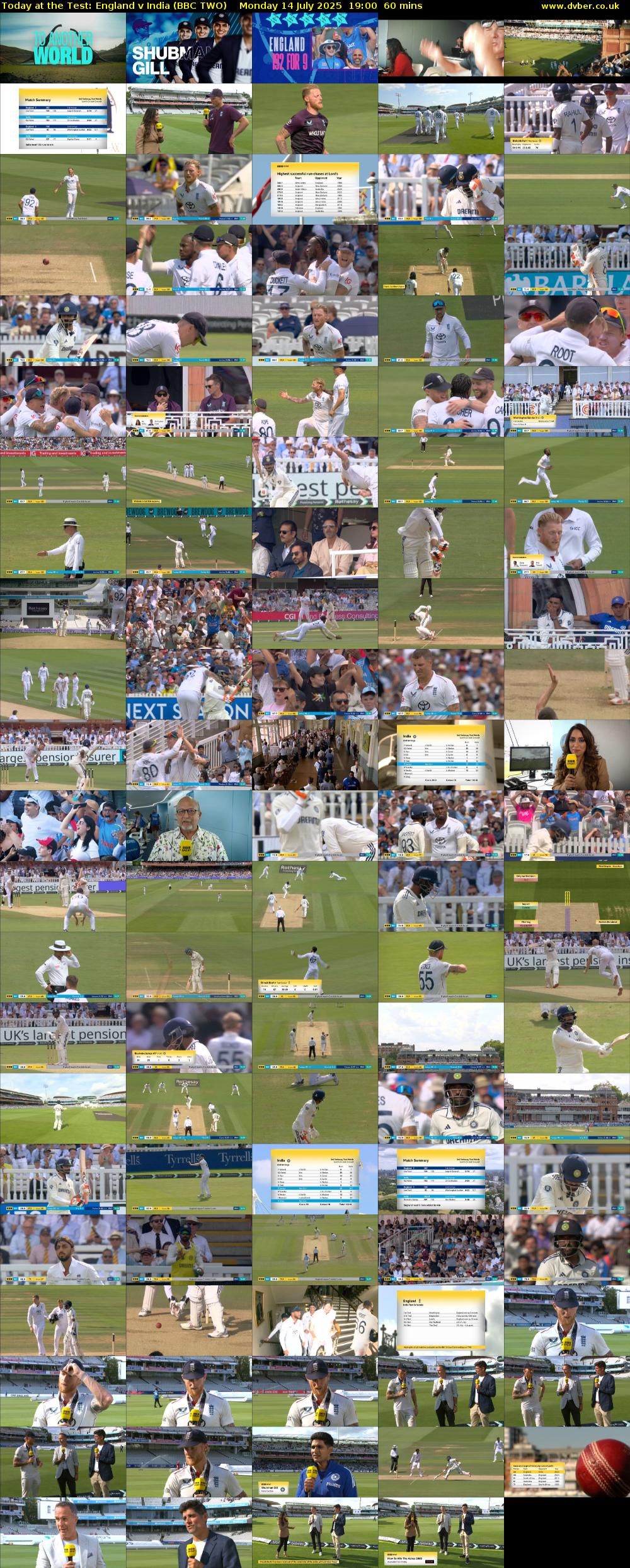 Today at the Test: England v India (BBC TWO) Monday 14 July 2025 19:00 - 20:00