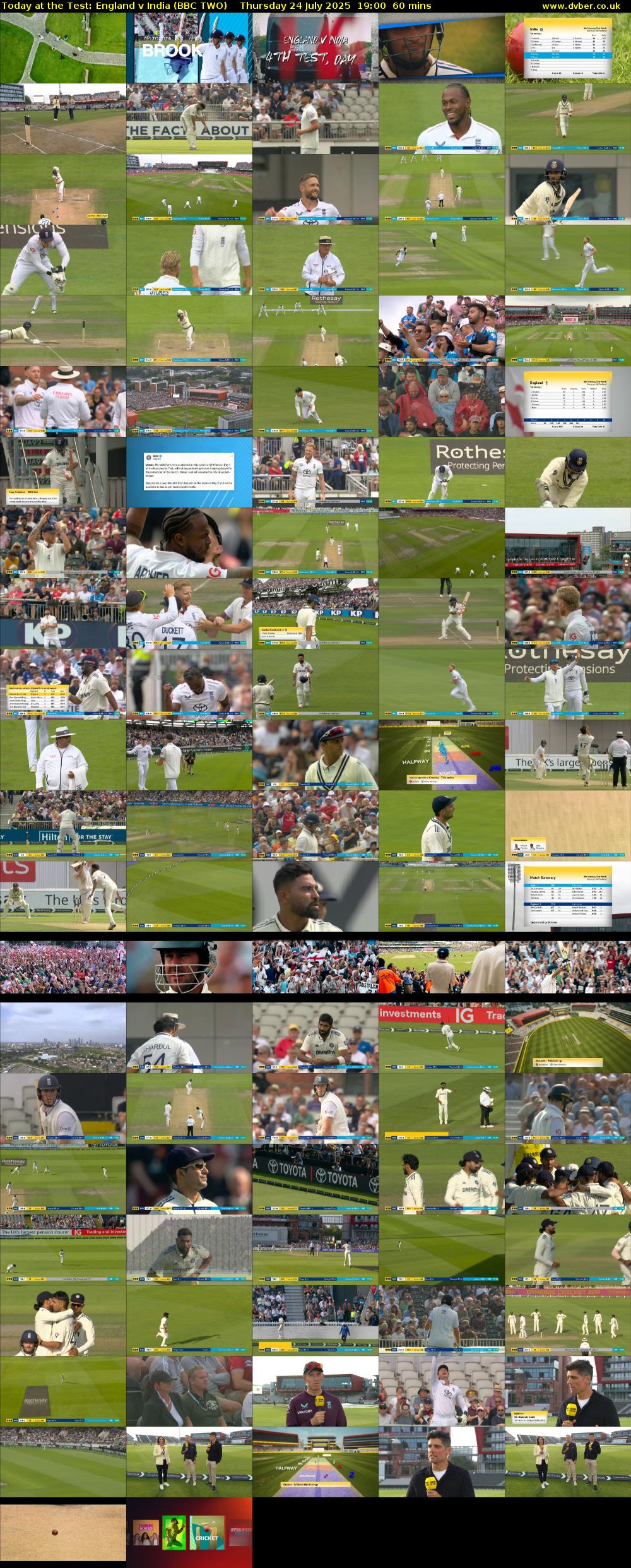Today at the Test: England v India (BBC TWO) Thursday 24 July 2025 19:00 - 20:00
