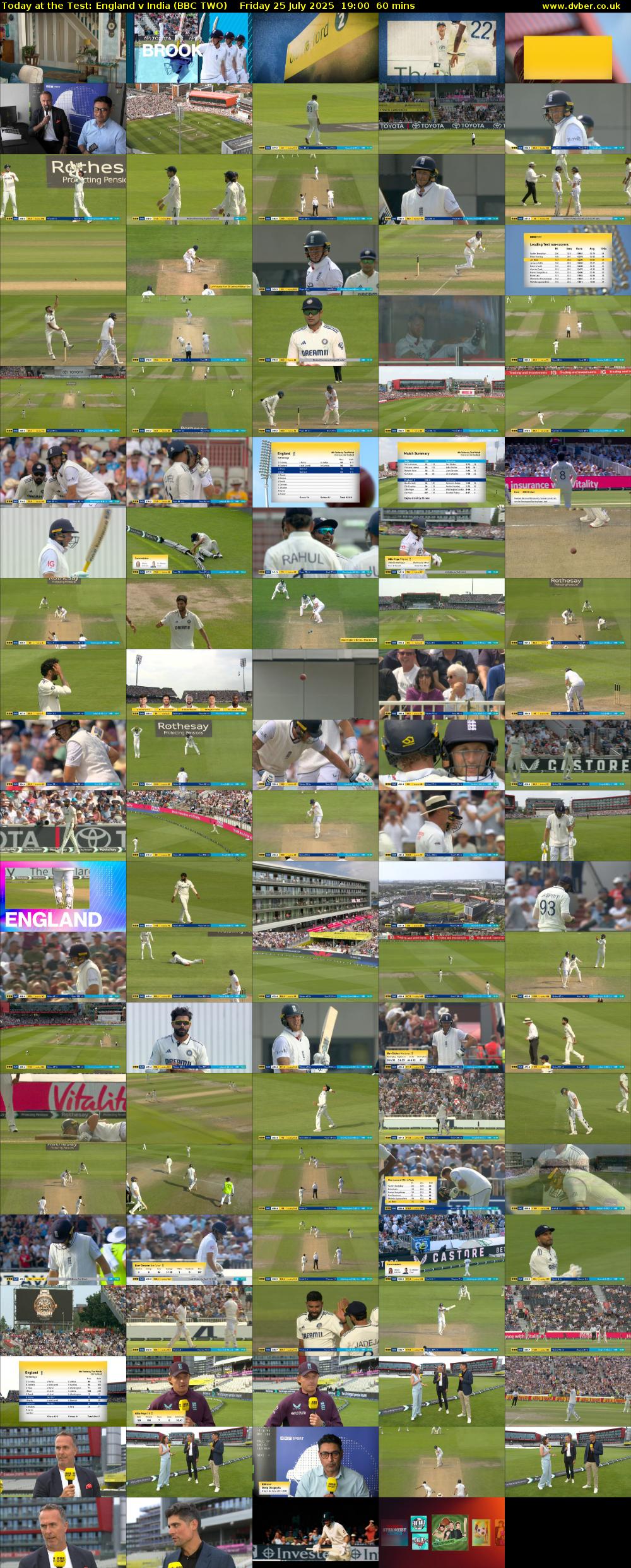 Today at the Test: England v India (BBC TWO) Friday 25 July 2025 19:00 - 20:00