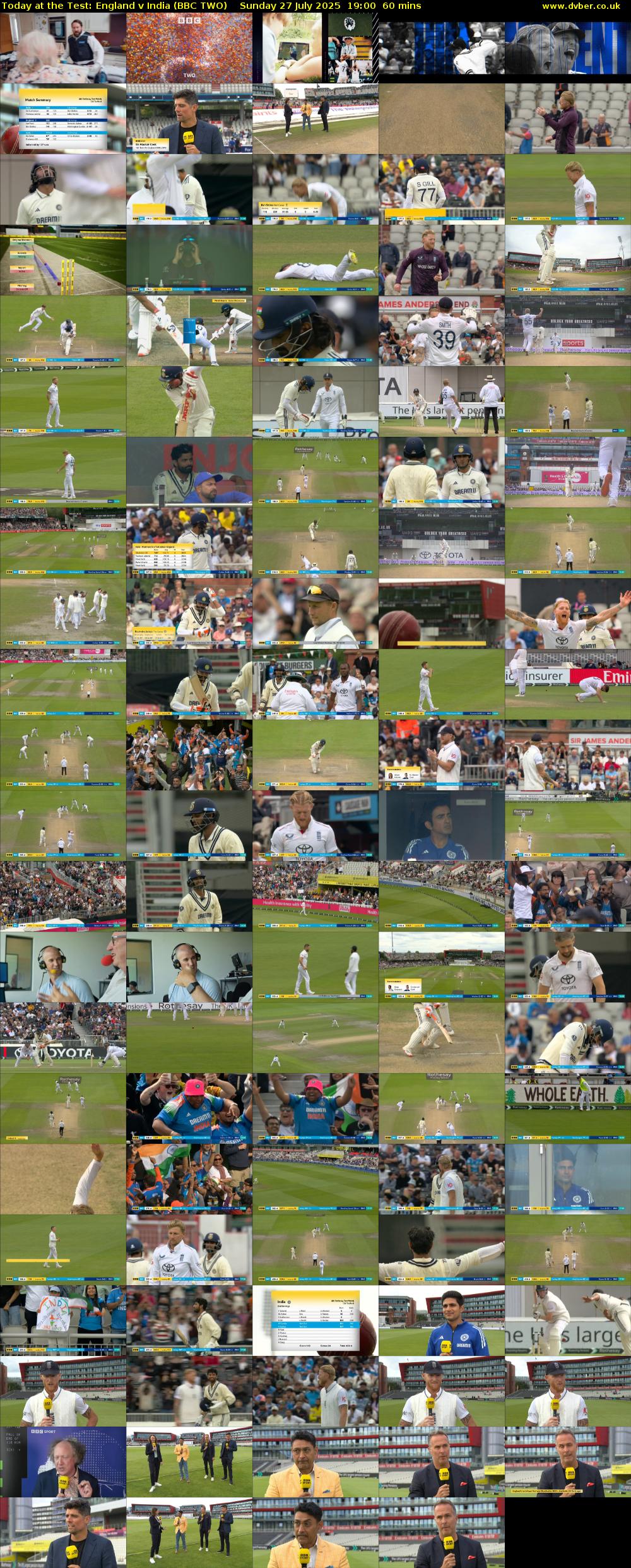 Today at the Test: England v India (BBC TWO) Sunday 27 July 2025 19:00 - 20:00