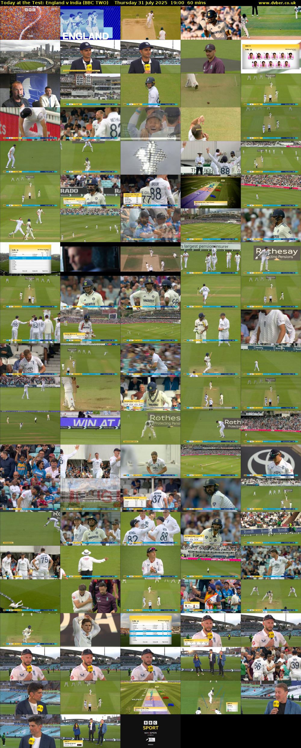 Today at the Test: England v India (BBC TWO) Thursday 31 July 2025 19:00 - 20:00