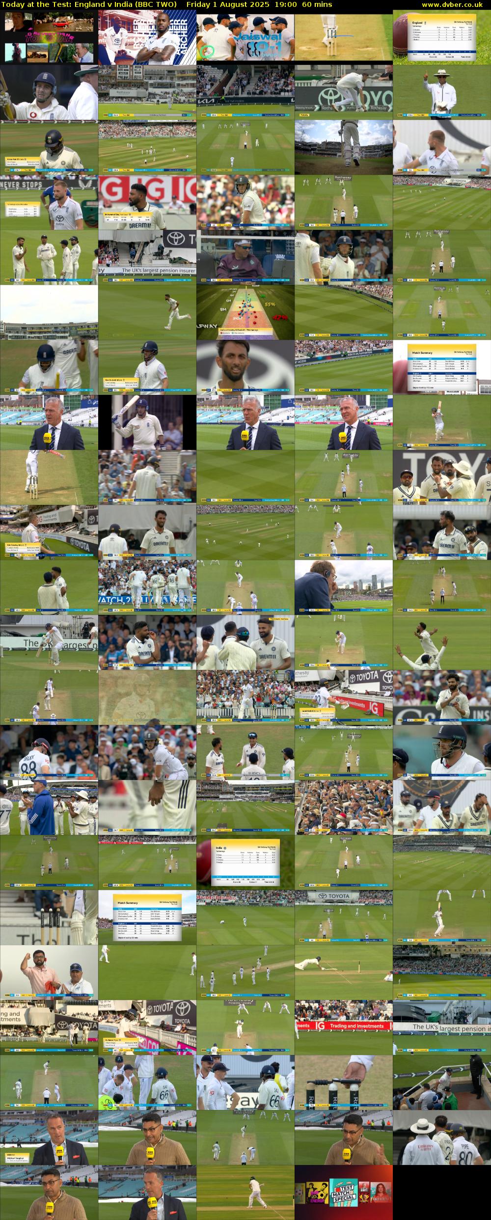 Today at the Test: England v India (BBC TWO) Friday 1 August 2025 19:00 - 20:00