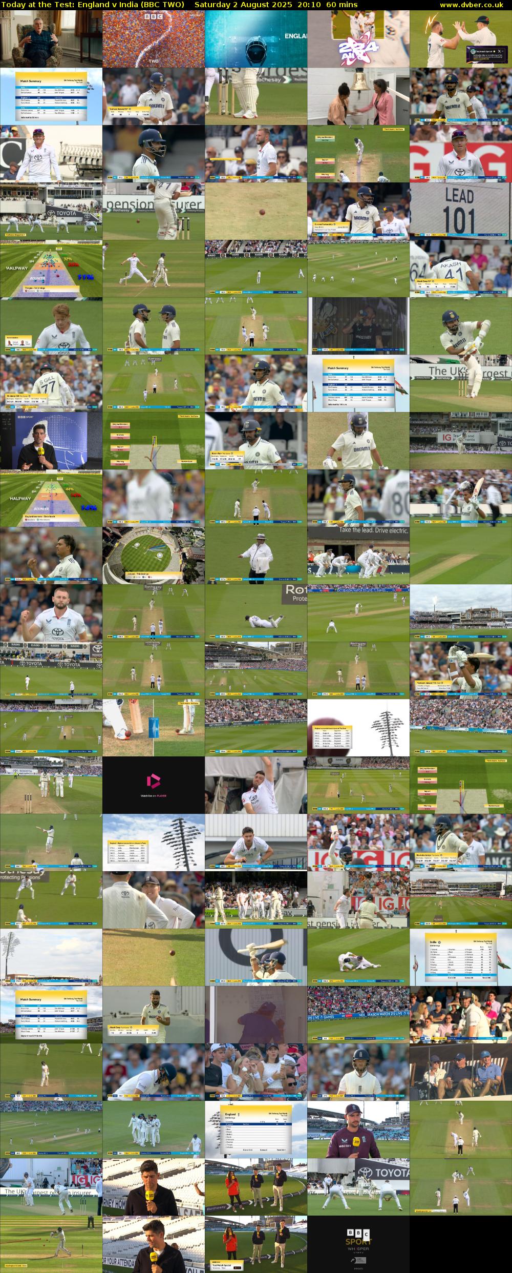 Today at the Test: England v India (BBC TWO) Saturday 2 August 2025 20:10 - 21:10