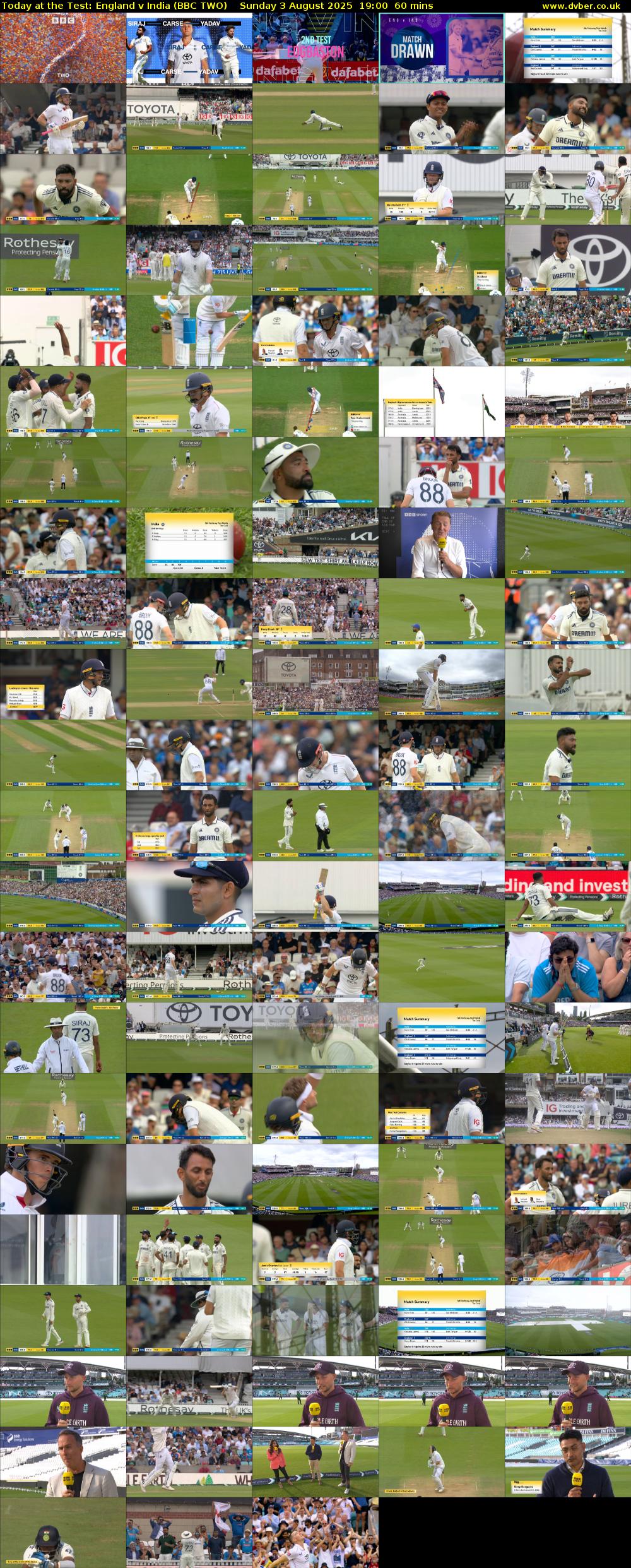Today at the Test: England v India (BBC TWO) Sunday 3 August 2025 19:00 - 20:00