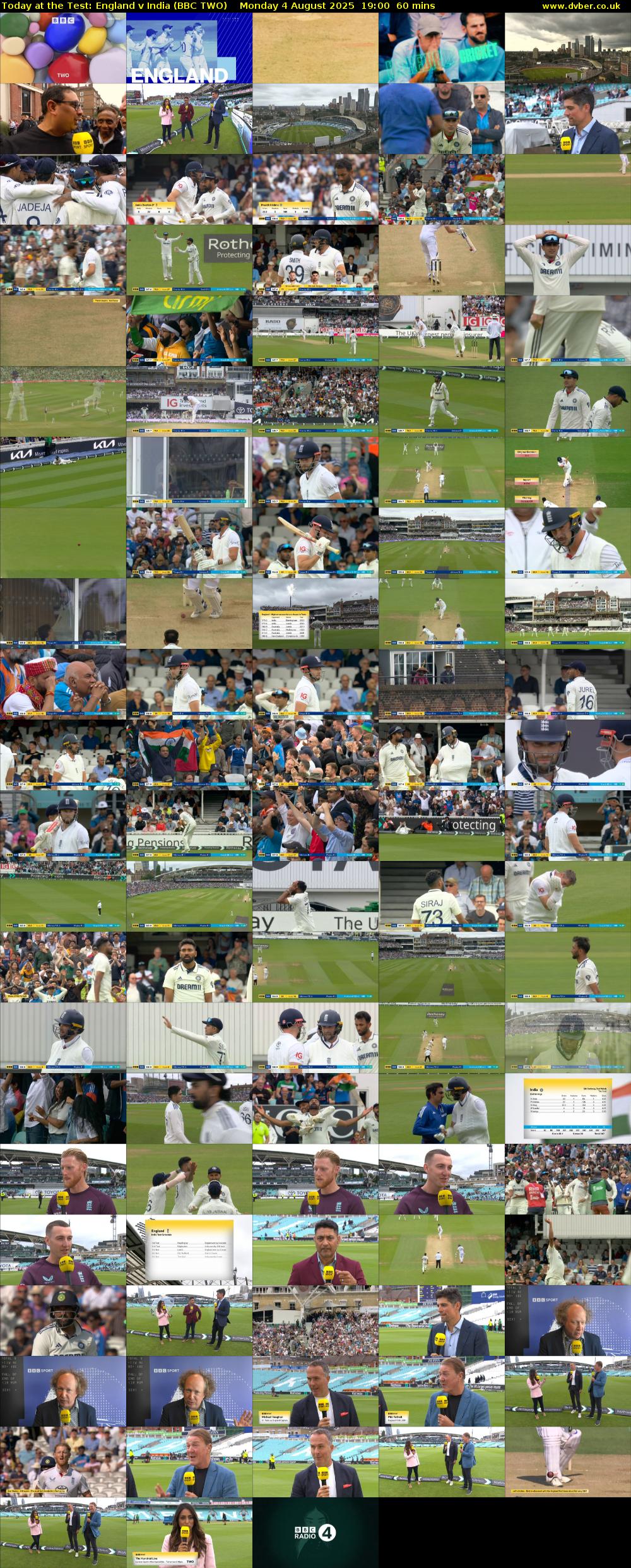 Today at the Test: England v India (BBC TWO) Monday 4 August 2025 19:00 - 20:00