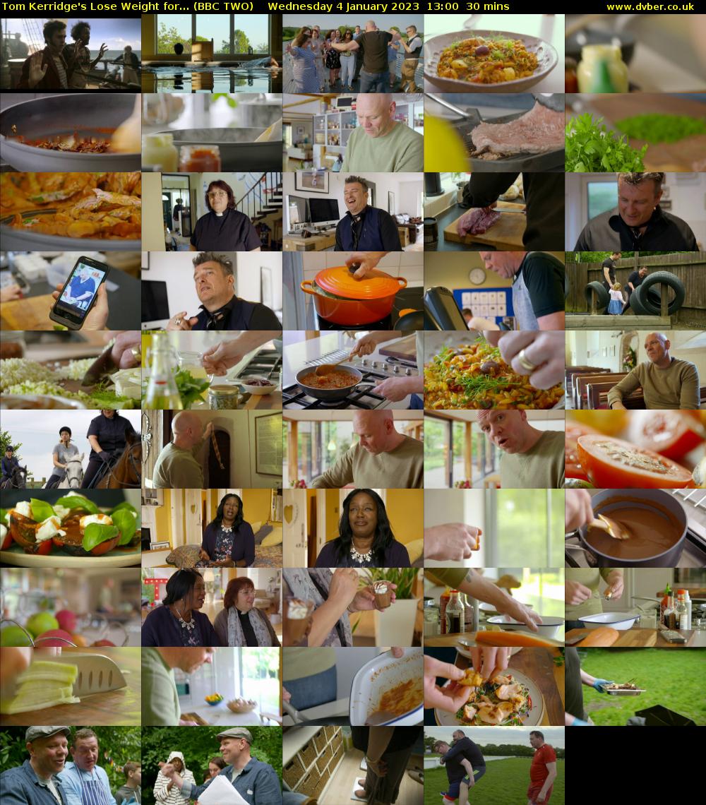 Tom Kerridge's Lose Weight for... (BBC TWO) Wednesday 4 January 2023 13:00 - 13:30